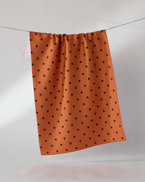 Spookydots Tea Towel: Orange