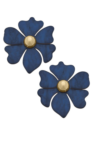 Marbled Flower Stud Earrings