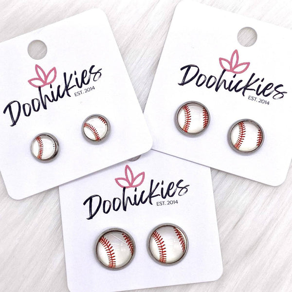 8mm Glass Stone Baseball Studs