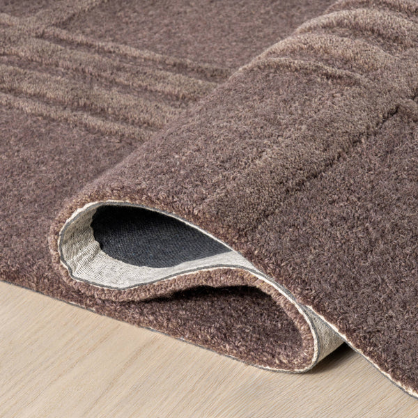Mallory Plaid Wool Area Rug: Dark Brown / 8' x 10'