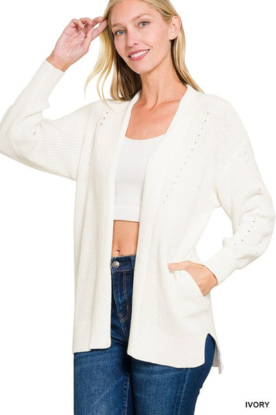Belle Eyelet Open Cardigan
