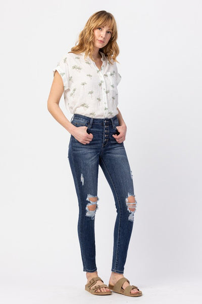 Kait Button Fly Judy Blue Jeans