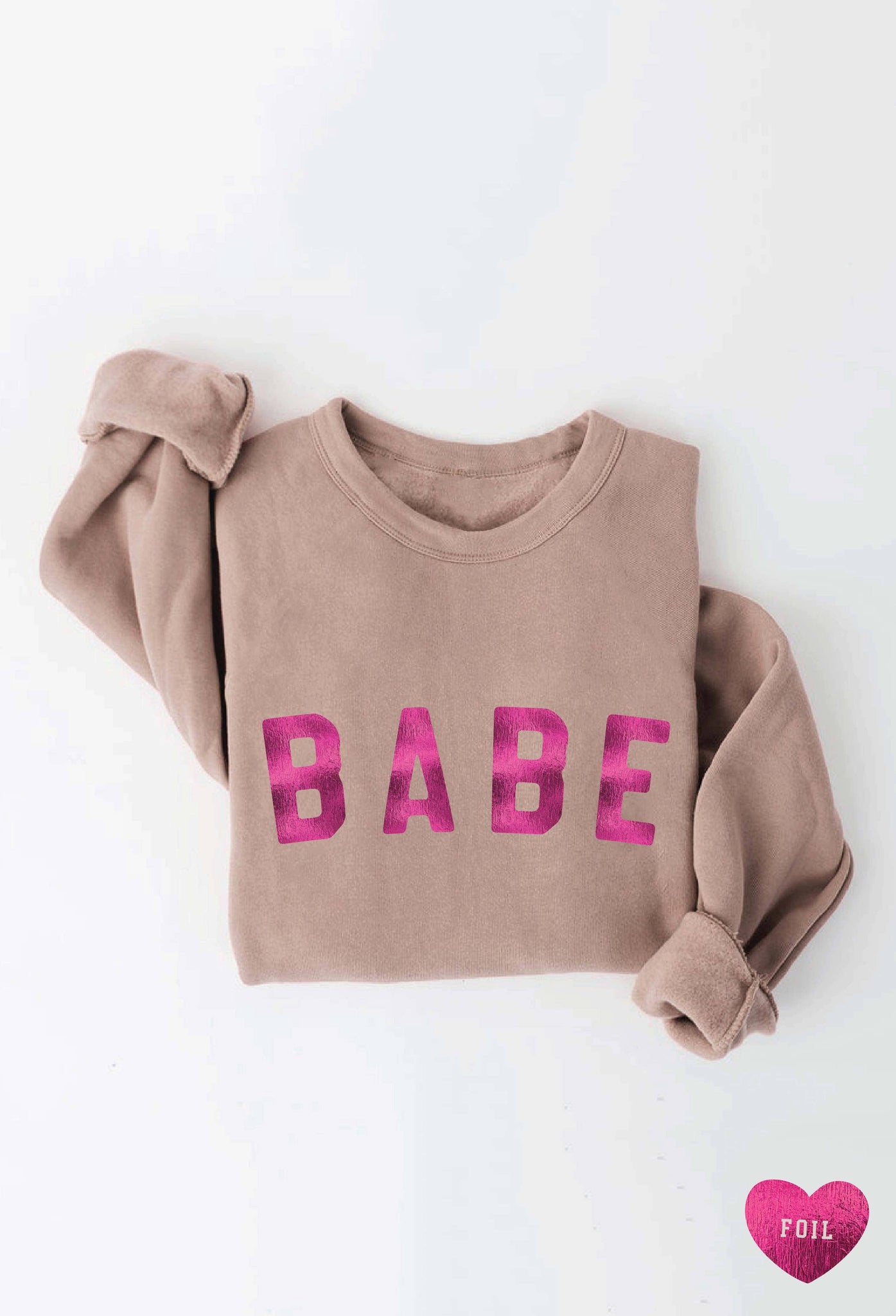 BABE FOIL TAN Graphic  Sweatshirt