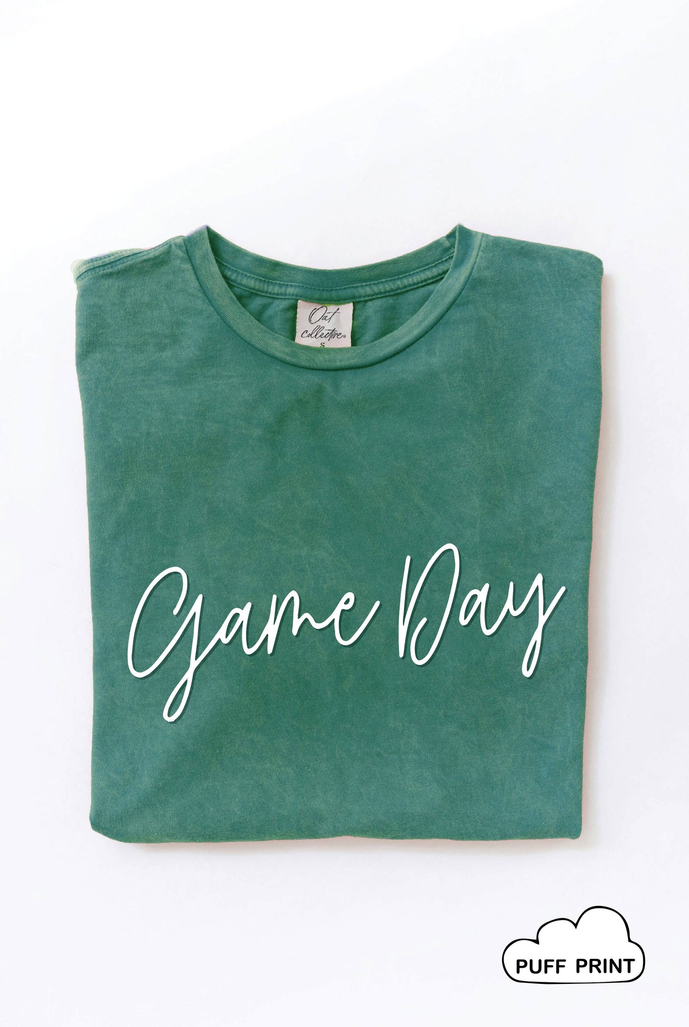 GAME DAY PUFF print Mineral Washed Graphic Top