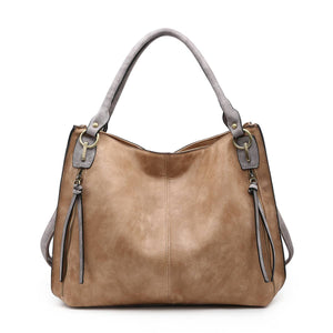 Connar Tan Distressed Side Pocket Tote