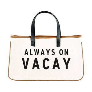 Always on Vacay Canvas Tote