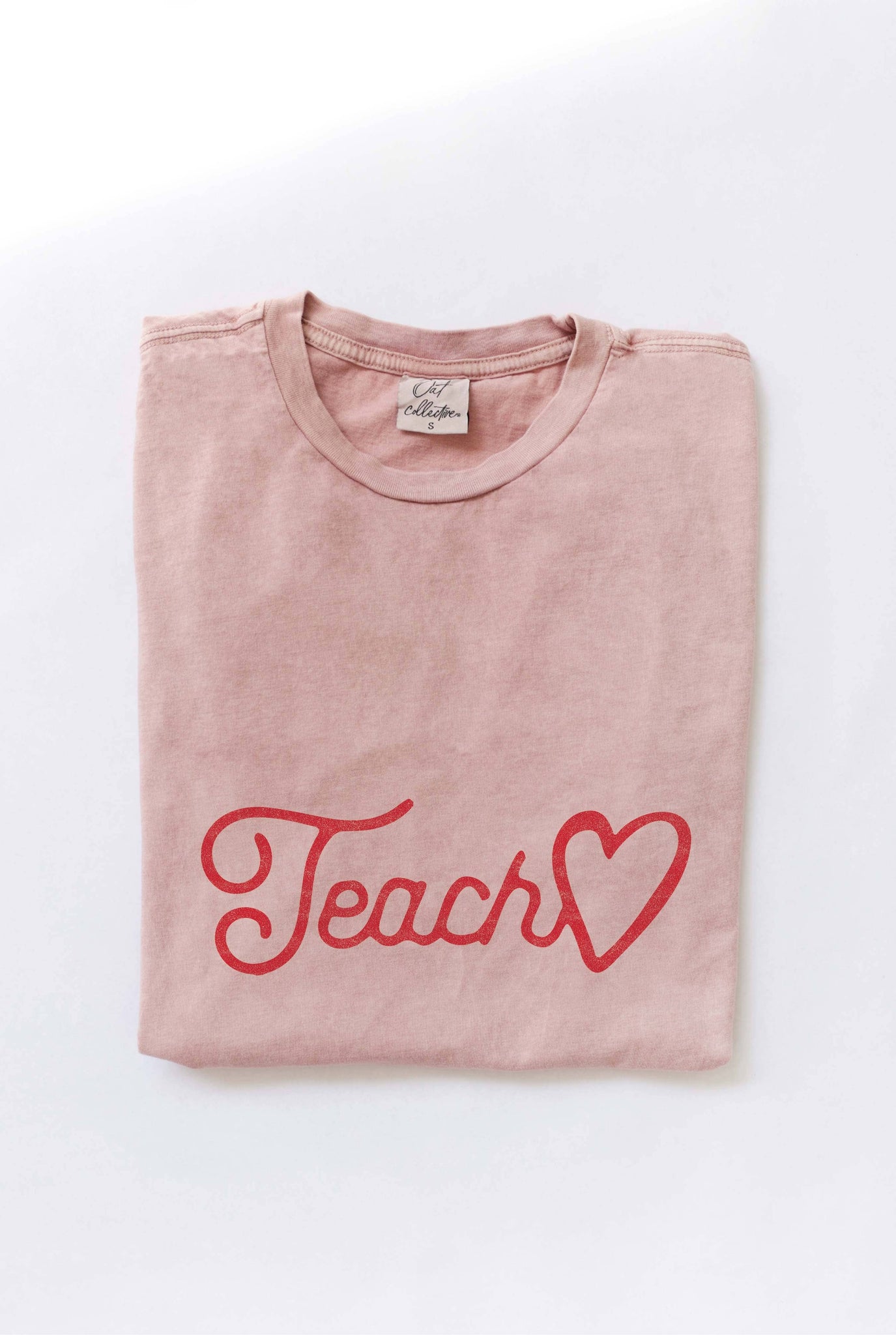 TEACH Pink Graphic Top